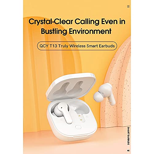 Fone de ouvido QCY T13 TWS Bluetooth 5.1 com 4 microfones 40 horas de tempo de reprodução (Preto)