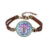 New Mandala Art Photo Armreif Glas Foto Armband Rund Handgefertigt Schmuck Geschenke Männer Frauen Mode Armreif PU267