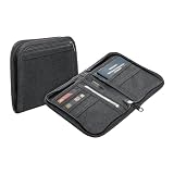 LYOR - Porta Documentos e Passaporte de Poliéster Cinza Mix 18cm x 13cm x 3cm