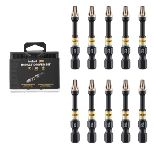 Image of toolant T20 2 inch Impact Torx Bits, 1 /4 inch Hex, S2 Steel, 10-Piece Set