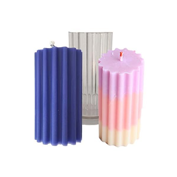 flower205 Kerzen Form, Rund Coarse Tooth Streifen Handgemachte Aroma Kunststoff Kerze Form DIY Kerze Form PC Kerze Form…