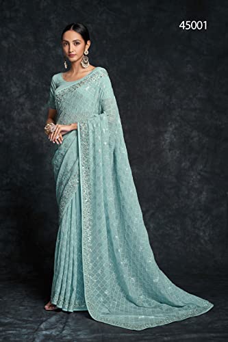 Sari 8527 de Georgette una solución elegante de gala con lentejuelas y cristales Zarkan 4