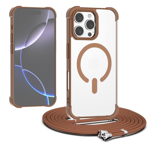 Étui pour iPhone 16 Pro Max MagSafe anti-chute avec cordon pour ne plus perdre son téléphone