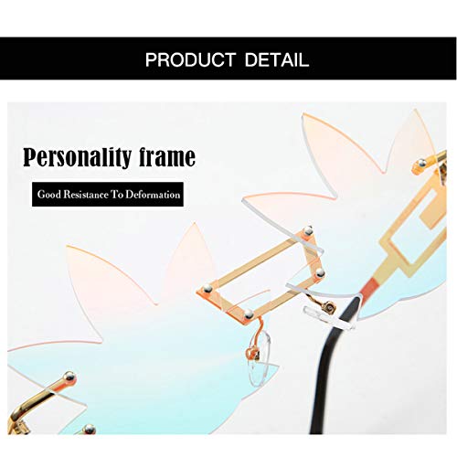 Image of Vintage Punk Sunglasses Men Women 2020 Fashion Colorful Rimless Leaf-shaped Sun Glasses