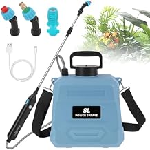 BlumWay Battery Powered Sprayer 2 Gallon,Powerful Electric Sprayer with 3 Mist Nozzles, Retractable Wand, Garden Water Spray with Adjustable Shoulder Strap for Lawn,Gardening