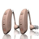 Hearing Aids, ONEBRIDGE Hearing Aids for Seniors Rechargeable Hearing Amplifier with Noise Cancelling for Adults Hearing Loss, Digital Ear Hearing Assist Devices with Volume Control(Fleshcolor)