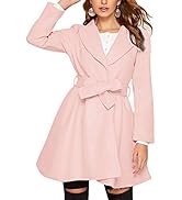 GRACE KARIN Damen Mantel Wintercoat Revers Mantel Trenchcoat Winter Lang Swing-Mantel Jacke Outwe...