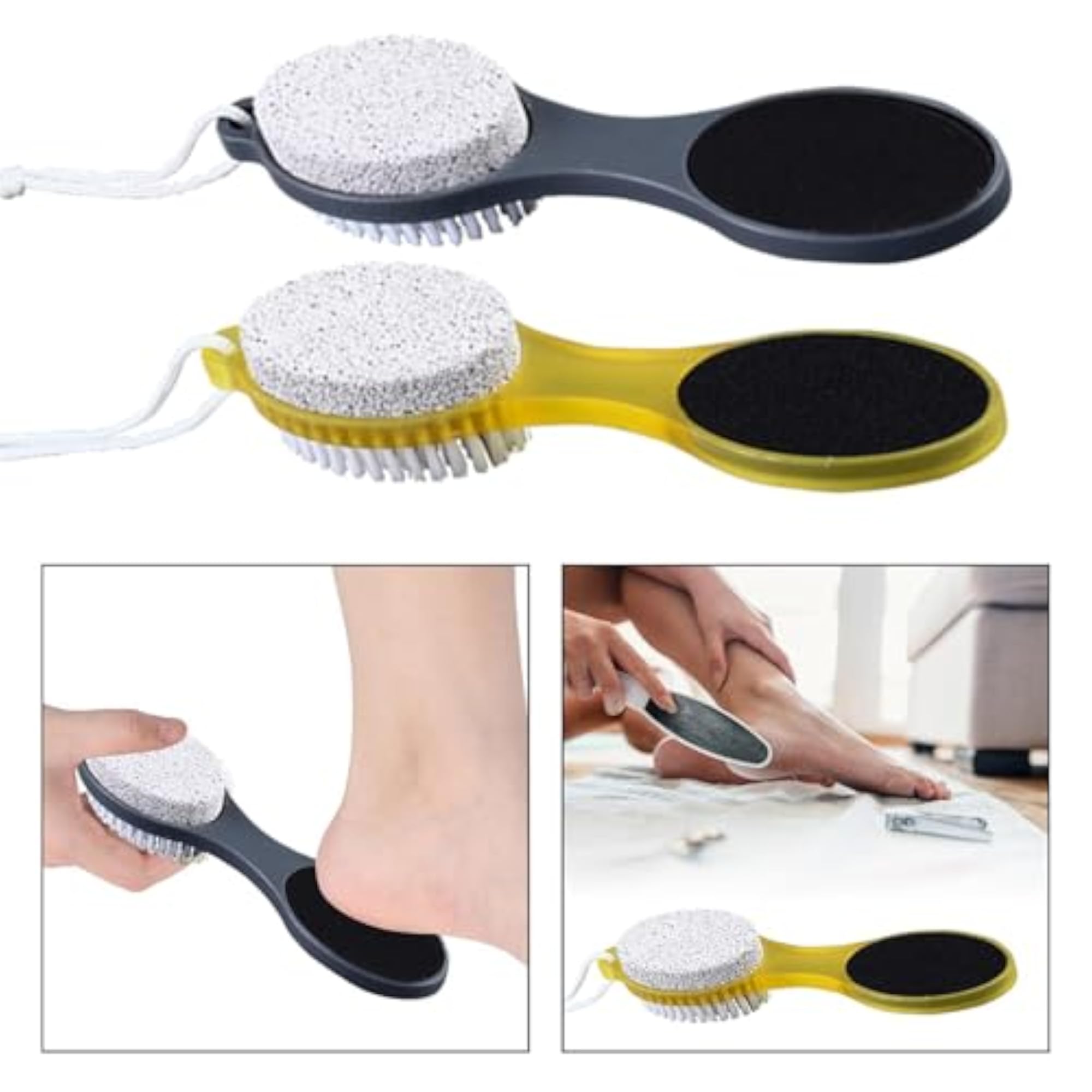 4 In 1 Feet Pedicure Tools Cleaning Brush, Dead Skin Remover