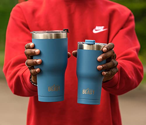 Image of BEAST 40oz Stormy Sky Tumbler - Stainless Steel Insulated Coffee Cup with Lid, 2 Straws, Brush & Gift Box by Greens Steel
