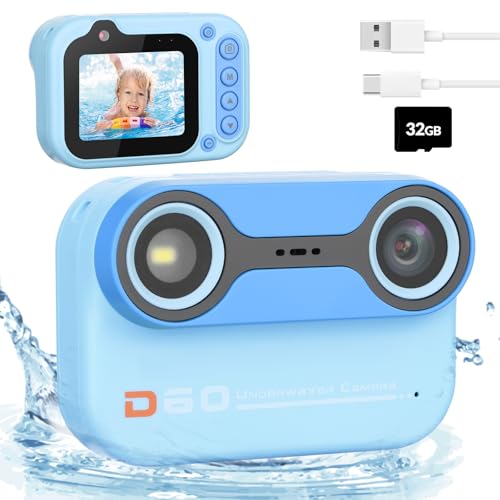 Bestrip Kids Underwater Camera, 1080P HD Waterproof Digital Camera with 2.4' IPS Screen, Birthday...