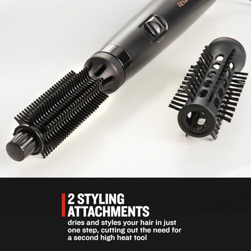 Remington Blow Dry & Style Air Styler - For Shorter Hair (2 Attachments, 19mm Brush, 25mm Soft Bristle Brush, 2 Heat Settings, 2 Speed Settings, Swivel Cord, 400W) AS7100