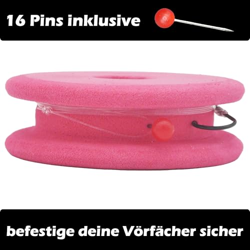 Paradox Fishing Vorfach Box mit 16 Wicklern und Pins - Vorfachaufwickler Vorfach Tasche für Vorfachhaken und Angelhaken