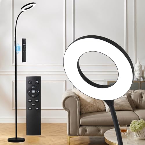 Stehlampe, LED Leselicht, Standleuchte, 3 Farbtemperaturen & Dimmbar...