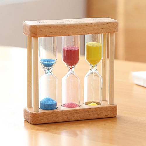 DIYCUT 3 Primärfarben Sanduhr aus Holz, 3 in 1 Sanduhr...