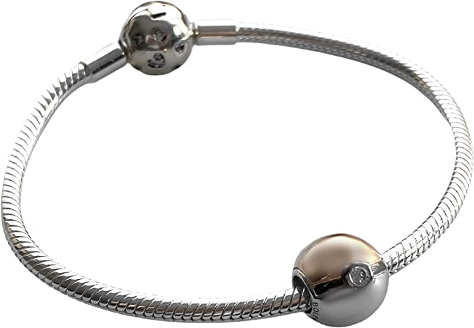Bolenvi Rose Gold Silver Cartoon Ball Bead Charm Compatible with Pandora & Similar Bracelets, Necklaces & DIY Jewelry - Authentic 925 Sterling Silver Charm with Gold Enamel & Crystal3