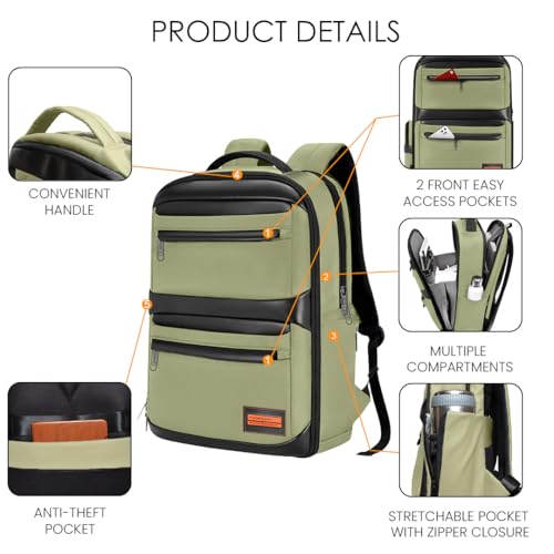 Image of Nordia Laptop Backpack - Sleek & Waterproof, Multi-Compartment Design, and Padded Straps for Work, School & Commute