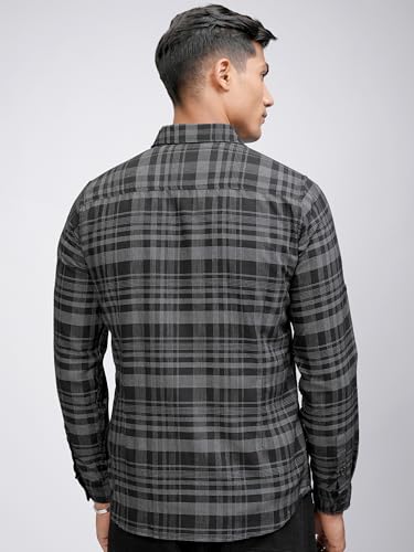 Image of Highlander Men's Slim Fit Casual Shirt | Checkered | Button Closure | Trendy, Breathable & Comtable All-Day Wear
