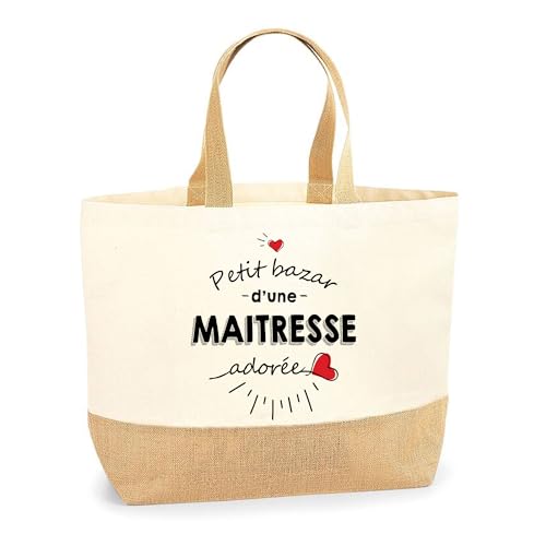 Sac de plage de la maîtresse en coton et jute du marché aux vacances d'été