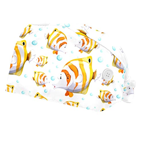 Chapeaux bouffants Poissons et Bulles JDEZ ajustables par lot de 2