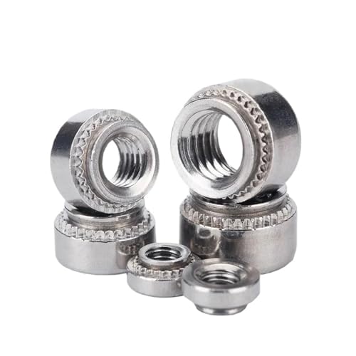 Dado autobloccante M3 M4 M5 M6 M8 M10 in acciaio inossidabile 316 A4 CLS Inserto for dadi Rivnut Pressa for dadi a pressare Piastra 0,8-3,2 mm(M10-1(5pcs))