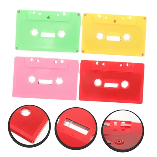 HAMPPLIES 4 Pièces Cassette Vierge Cassette Décoration Vintage Ornement en Forme De Audio pour Salon Bureau Et Bricolage 10.00 X 6.40 X 1.30 Cm – vue 3