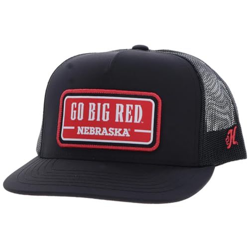 HOOEY Men's University of Nebraska Officially Licensed Collegiate Adjustable Snapback Hat (Black)