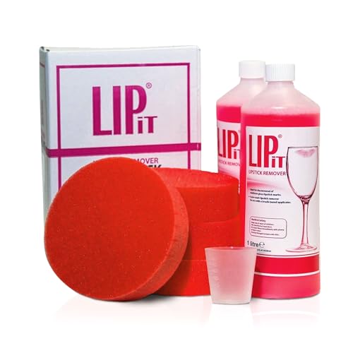 We Can Source It Ltd - Lipit Lipstick Remover Refill KIT - Contains 2 x 1 Litre Chemical 4 x Replacment Sponges and Measuring Cup