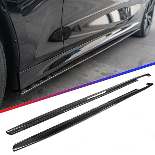 skkyoro Side Skirts Extensions for BMW G20 320i 330i M340i 3-Series M Sport 2019-2025 CMS Style Rocker Panel Lip Splitter（Drilling is Required） (Carbon Fiber Print)