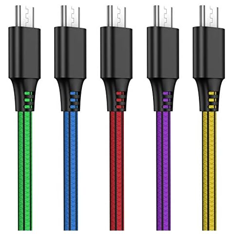Micro USB Cable 2M, 5 Pack Micro USB Fast Charging Data Sync Mobile Phone Charger Cord for Android, Samsung Galaxy S6 and S7 Nexus HTC LG Kindle Power Bank and More Cover