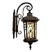 YXLMAONY Dekoracyjny kinkiet Klasyczny Outdoor Wall Light Industrial Vintage Wodoodporna zewnętrzna ściana Lampa Aluminiowa Czarna Hollow Hollow Obudowa Balkon Aisle Patio Wall Count Oświetlenie zewnę