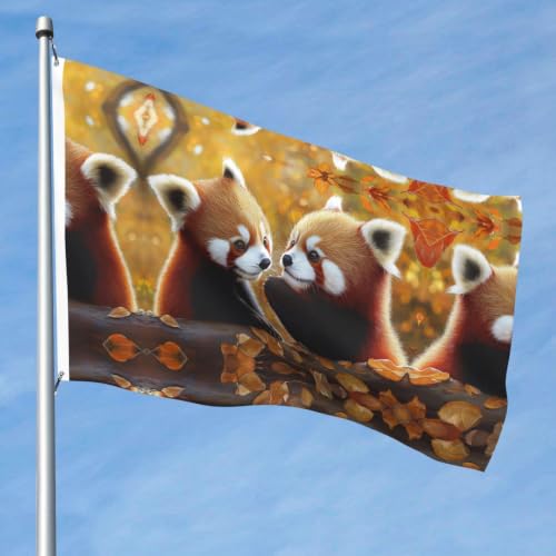 Drapeau extérieur petit panda intelligent imprimé double face polyester œillets métalliques - 3