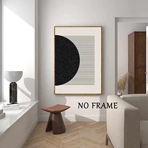Black And Beige Minimalist Wall Art Black Geometric Picture Minimalist Boho Posters Abstract Geometric Print Black And Beige Boho Painting Line Canvas Boho Modern Artwork Decor 16X24Inchx2 No Frame #TOP3