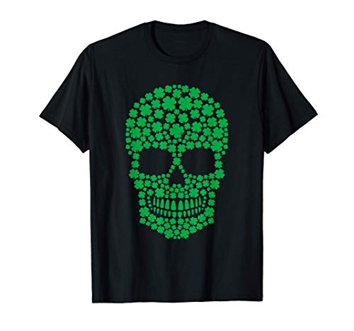 Clover skull st patrick's day costume skeleton shamrock t-shirt