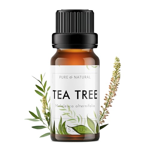 Image of Esslux Tea Tree Oil - 100% Pure Natural Australian Essential Oil for Skin, Hair & Toenails | Therapeutic Melaleuca Oil for Scalp, Nail Care & Soap Making | Refreshing & Healing Scent, 60 ML