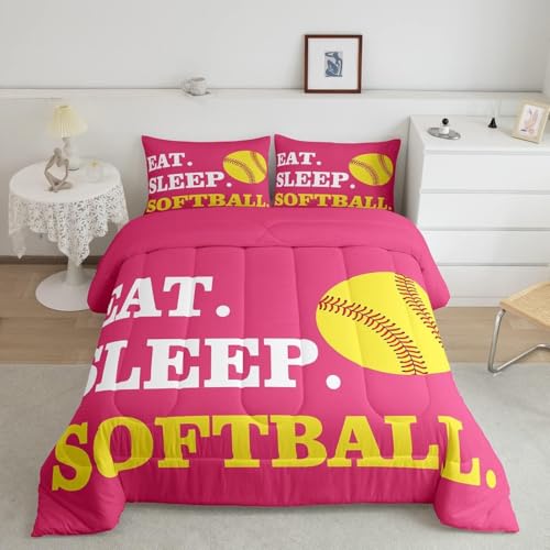 Image of Feelyou Softball Bedding Set Toddler Size 3Pcs for Girls Boys Kids