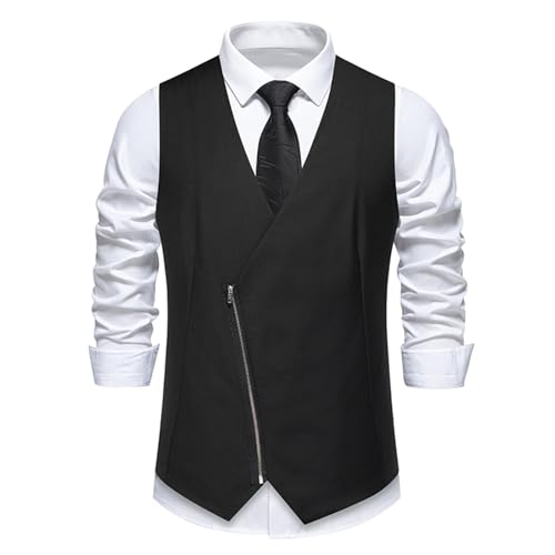 Men's Suit Tuxedo Vest Fashion Business Wedding Formal Dress Waistcoat Vest Casual Slim Fit Gilet Jacket with Pocket