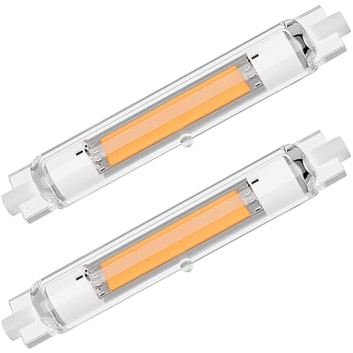 ZJZG R7S LED 118mm Regulables, 30W R7S LED 118mm COB Equivalente 300w Lámpara Halógena, Bombilla Blanco Cálido 3000K, 3000LM, iluminación de haz de 360 ​​°, Bajo Consumo, 2 Pack