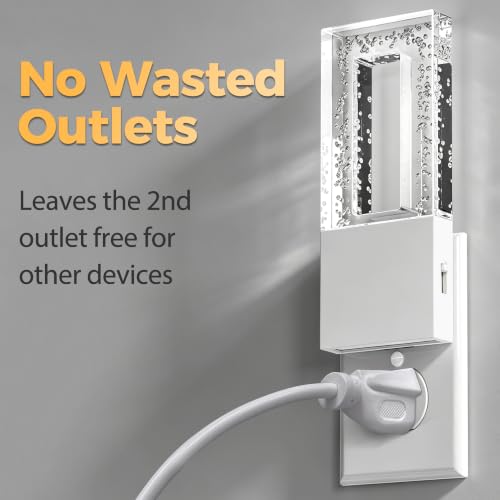 Image of DORESshop Night Lights Plug Into Wall, Bubble Acrylic Night Light | Foldable Plug Design, Dusk to Dawn Sensor, 3000K Soft White, Dimmable Nightlights for Bathroom, Hallway, Bedroom, 2 pcaks