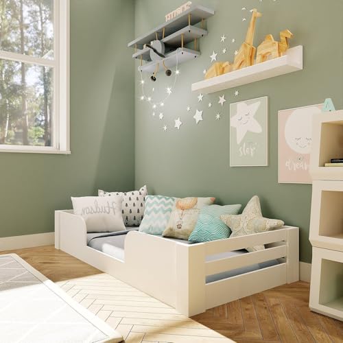 Cama Infantil Montessoriana Solteiro Liz Branco Perfect Wood