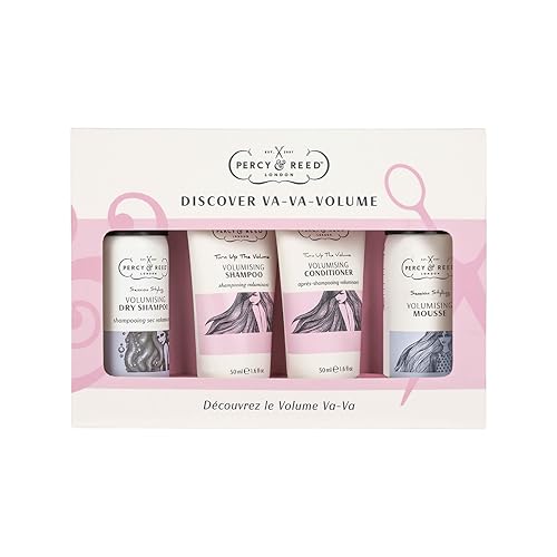 Percy & Reed Discover Va Va Volume Kit 4 x 50ml Complete Hair Care with Volumising Dry Shampoo Volumising Shampoo Hair Conditioner and Mousse Travel Size Bouncy Finish