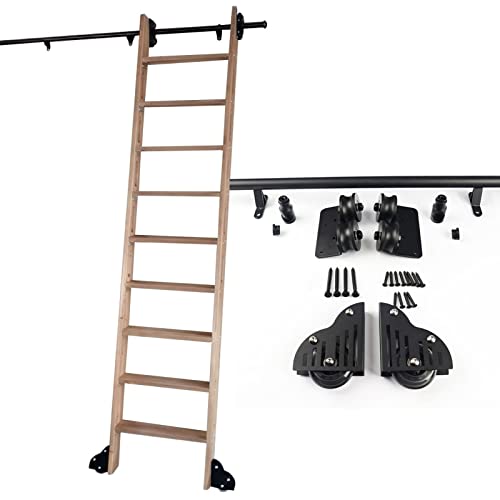 Kit de fixation pour échelle de bibliothèque et rail de roulement noir mat - 3
