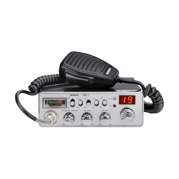 Uniden PC68LTX 40-Channel CB Radio with PA/CB Switch, RF Gain and Mic Gain Control, Analog S/RF Meter, Instant Channel 9, Automatic Noise Limiter, and Hi-Cut Switch,Silver