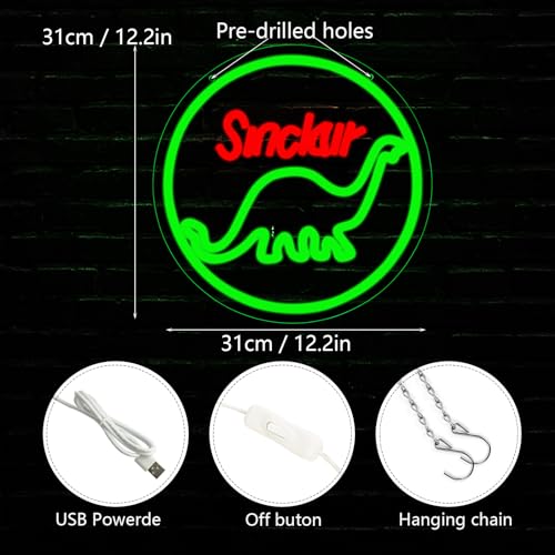 Image of Pugna Dinosaur Neon Signs for Wall Decor Cute Neon Lights for Bedroom Led Business Signs Suitable for Bedroom Man Cave Christmas Gift for Kids