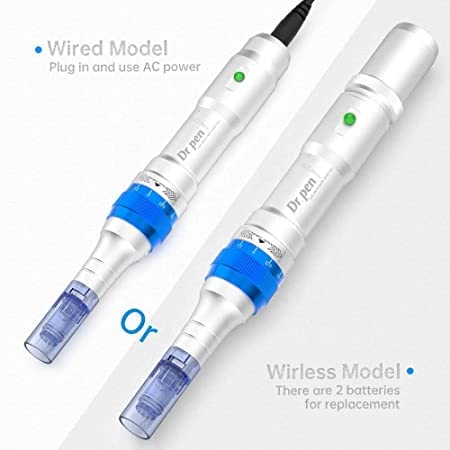 Image of Kostech Derma Pen Ultima A6 Microneedle Derma Pen Electric Wireless Professional Skincare Kit with (2PCS) Cartridges - 12 Pin