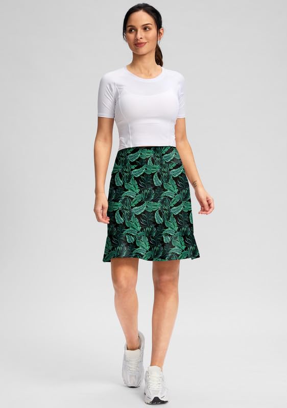 Viodia 20" Knee Length Skorts Skirts for Women with Pockets High Waisted Athletic Tennis Golf Skort for Casual Summer