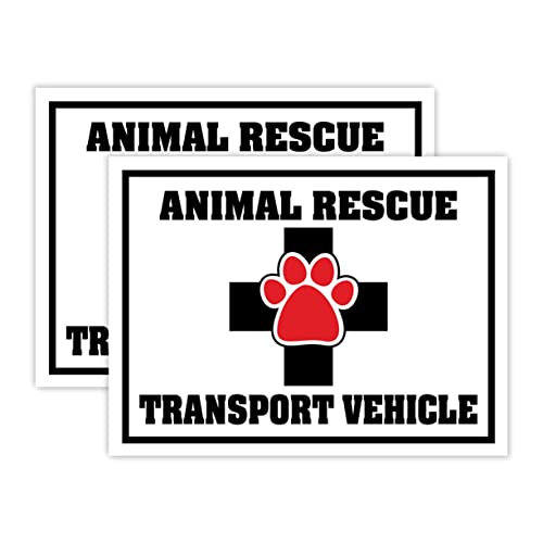 (2-Pack) Door Magnets, Animal Rescue Transport Vehicle, Shelters, Rescues, Volunteers, Dogs, Cats, Large 12" x 9" Door Magnets for Cars, SUVs, Trucks, Etc.