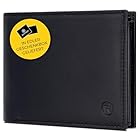 RUTAKO Querformat Geldbörse Herren mit RFID Schutz - Portemonnaie Groß mit Münzfach - Geldbeutel für Männer - Brieftasche Wallet Portmonee Schwarz (Goat)