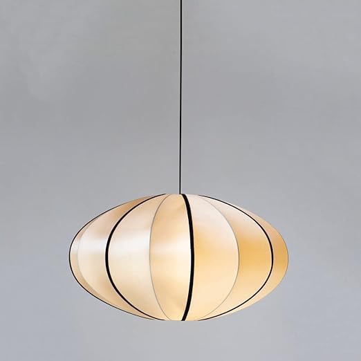 LRUII Ceiling Lights, 1 Light Small Pendant Lamp Kitchen Island 15.7 Inch Fabric Paper Lantern Pendant Light Farmhouse Ceiling Hanging Lamp Nordic Brown Vintage Chandelier For Bedroom Living Room Corridor