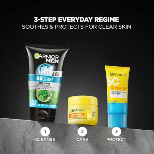 Image of Garnier Men Oil Clear Clay D-Tox Deep Cleansing Icy Face Wash, 155 g (Pack of 2)