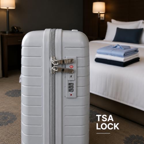 Image of 3G VACANZA Trolley Bags, Hard Case Polypropylene, 360º Wheeling Luggage for Men & Women, Suitcase for Travel, Trolley Bags for Travel, Set of 3 Silver